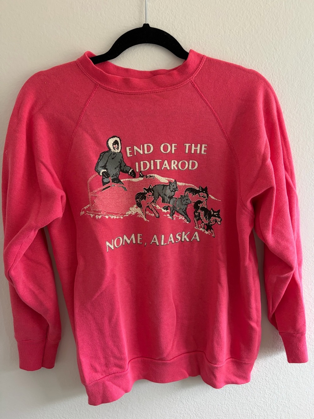 Vintage Iditarod Pink Pullover Sweatshirt; Fits Women’s S
